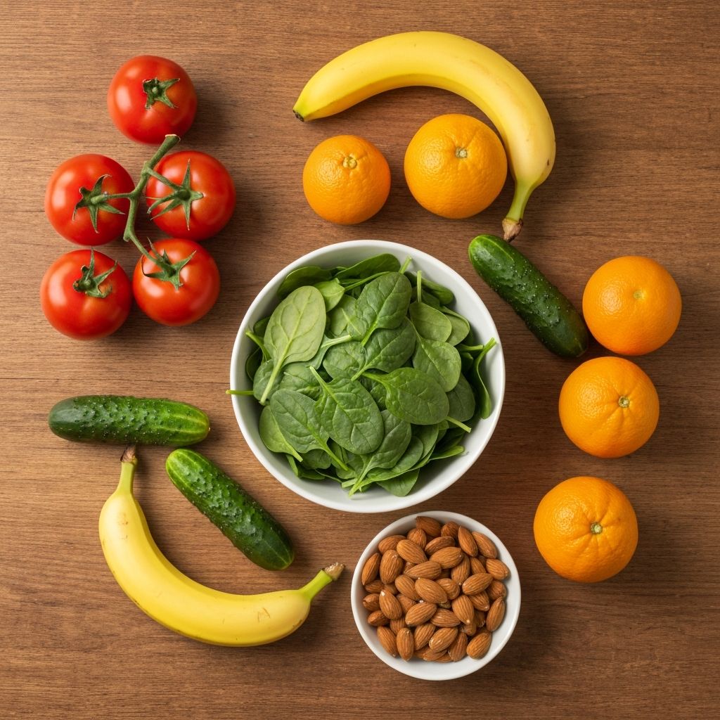 Balanced lifestyle with healthy food choices